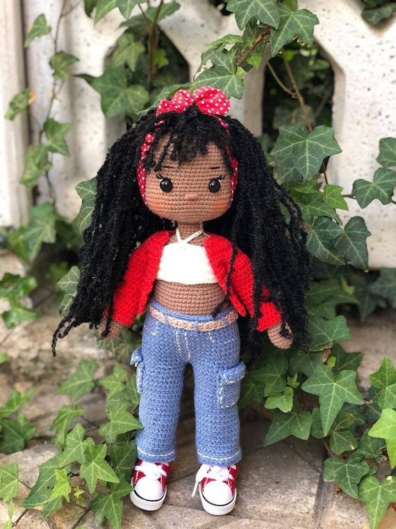 Crochet African American Doll Amigurumi Dark Skin Doll Dolls for Sale Stuffed Doll Handmade Crochet Black Doll Amigurumi Doll Finished Etsy Australia