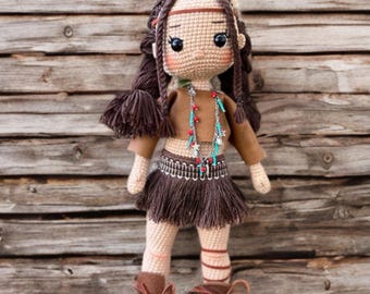 Bambola indiana all'uncinetto, bambola amigurumi in vendita, bambola personaggio all'uncinetto, bambola amigurumi fatta a mano, bambola all'uncinetto finita, regalo speciale per lei