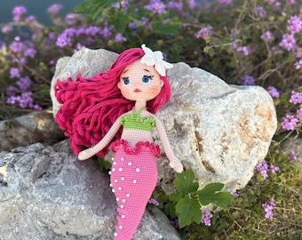 Crochet Mermaid Doll, Doll for Sale, Handmade Mermaid Doll Finished