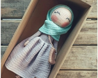Poupée Palestine au crochet, poupée Hijab, poupée musulmane Amigurumi, poupée Amigurumi au crochet à vendre, cadeau ramadan, cadeau musulman,