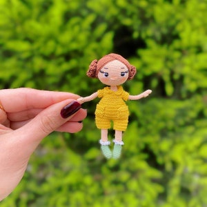 Crochet Miniature Doll, Mikro Doll, Miniature Art Doll, Handmade Amigurumi Dolls Finished