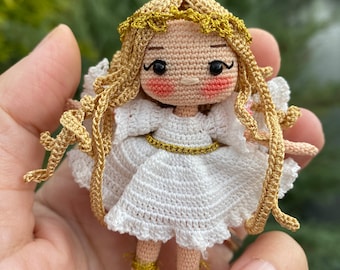 Crochet Miniature Doll, Angel of Luck, Crochet Doll for Sale , Miniature Amigurumi Fairy Doll, Miniature Art Doll, Special Gift for Her