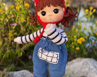 Muñeca de crochet en venta, muñeca amigurumi, muñeca terminada, muñeca de crochet hecha a mano - Lindo juguete amigurumi - Regalo único para niños y coleccionistas