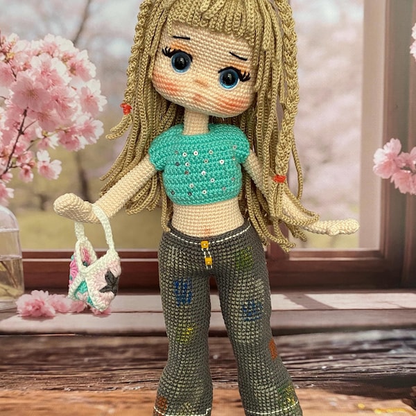 Crochet Big Doll, Doll For Sale, Handmade Amigurumi Doll, Stuffed Doll, Crochet Doll, Amigurumi Doll Finished, Knitted Doll, Birthday Gift