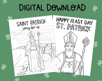 St. Patrick Activity Pages for kids, Saint Patrick, St. Patrick coloring pages, Catholic kids Saint Patrick, digital download