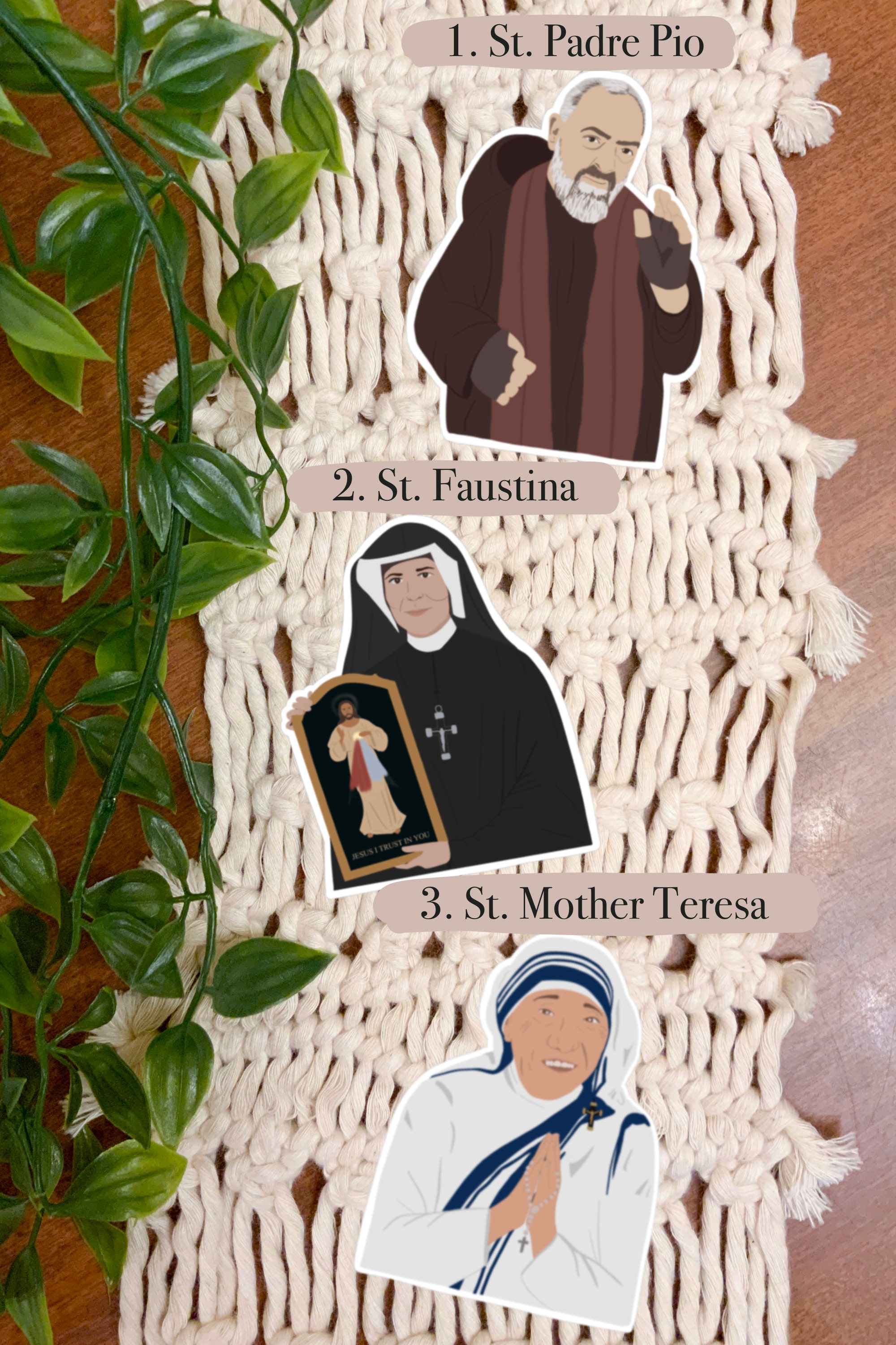 Catholic Saint Stickers: Mother Teresaclarefaustina - Etsy