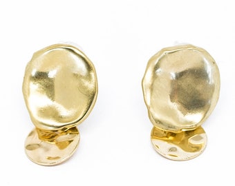 Hammered earrings gilded with fine 16 carat gold, earrings for women as a gift for Mother's Day.