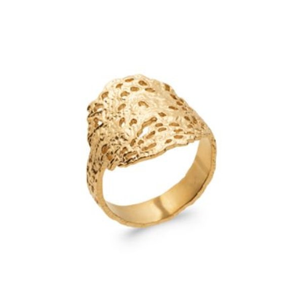 Bague esthétique, Bague plaquée or, Bague En Forme De Dentelle à Motifs Ajourés, Alliance Délicate Pour Femme, cadeau pour femme