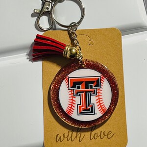 TTU Baseball Custom Made Resin Schlüsselanhänger