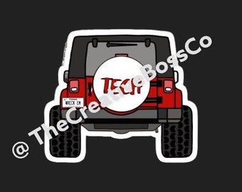 Texas Tech Jeep Vinyl Decal Stickers