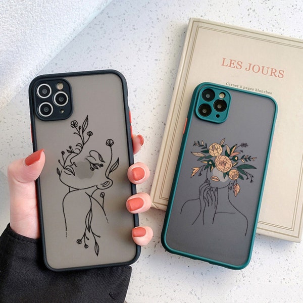 Aesthetic Line Art Telefoonhoesje iPhone 12 11 Pro Max hoesje iPhone 12 Mini iPhone XR hoesje iPhone XSMax Hoesje iPhone 7 8 Plus iPhone SE Hoesje