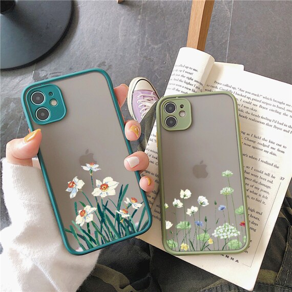 Cute Flower Floral Matte Frosted Phone Case For Iphone 13 12 Etsy