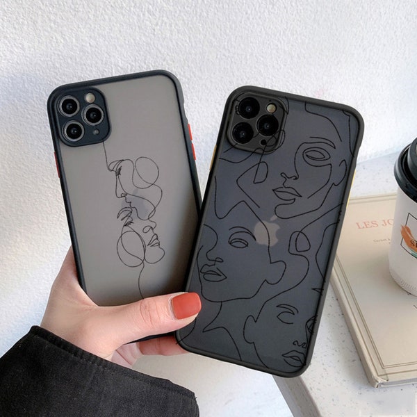 Esthetische Line Art Telefoonhoes iPhone 12 11 Pro Max case iPhone 12 Mini iPhone XR case iPhone XSMax Case iPhone 7 8 Plus iPhone SE Case