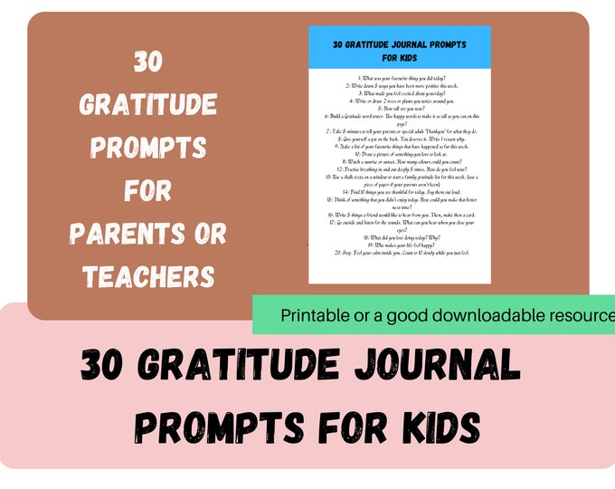 Gratitude Journal for Kids With Prompts | Printable PDF | Instant ...