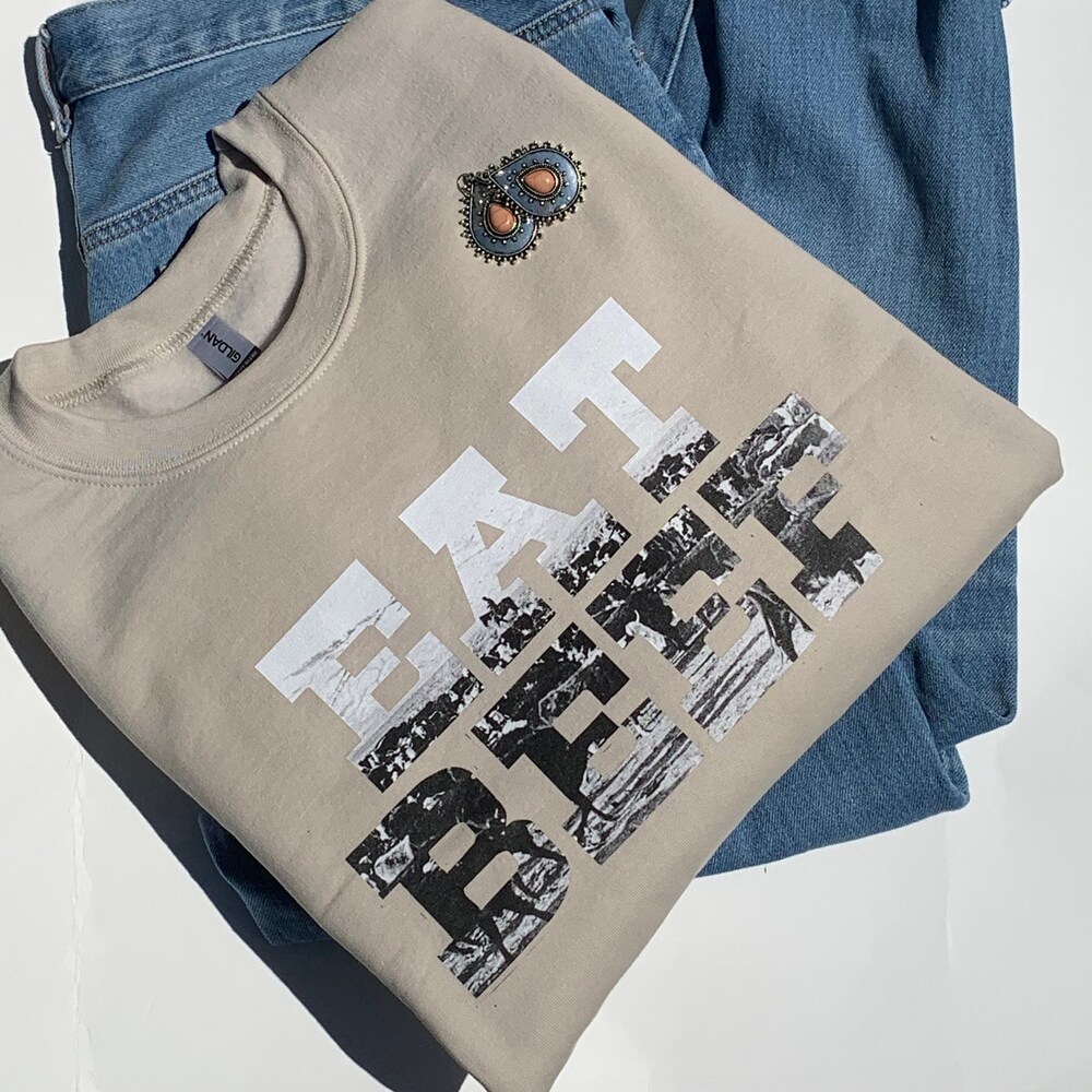 Snorider Design Eat Beef Crewneck, Western Sweater, Country Girl Sweater, Cowgirl Sweater