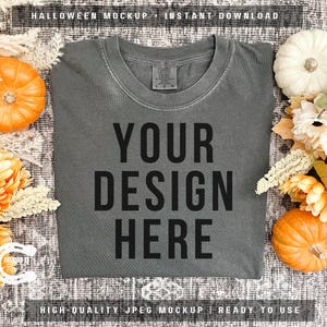 Maqueta de camiseta Comfort Colors 1717, maqueta de Halloween, maqueta de camiseta Comfort Colors Pepper, maqueta de otoño, descarga digital