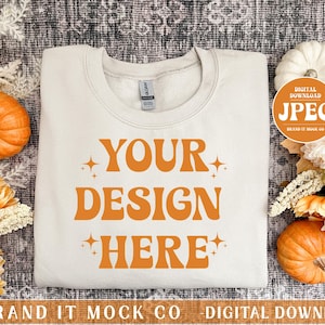 Gildan 18000 Mockup, Fall Sweatshirt Flat Lay Mockup, Sand Gildan Crewneck Mock, Halloween Mockups, Gildan Sand Mockup, Digital Download