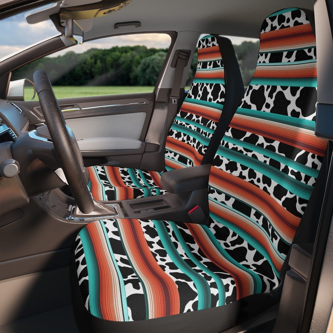 Cow Print Car Seat Covers/ Western Car Accessories/ Western Car Seats