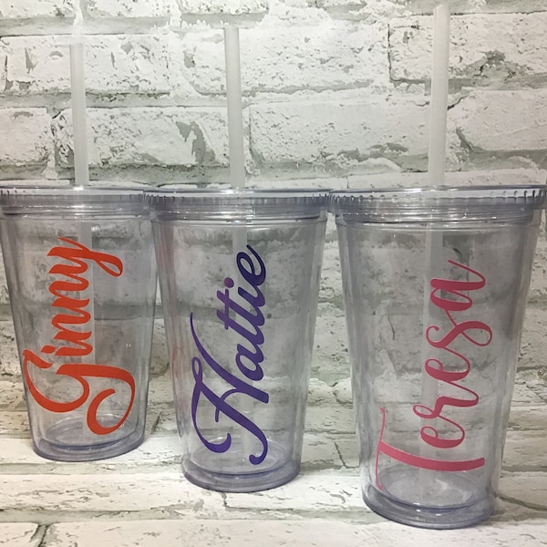 Personalized Acrylic Tumbler with Straw and Lid, 16oz