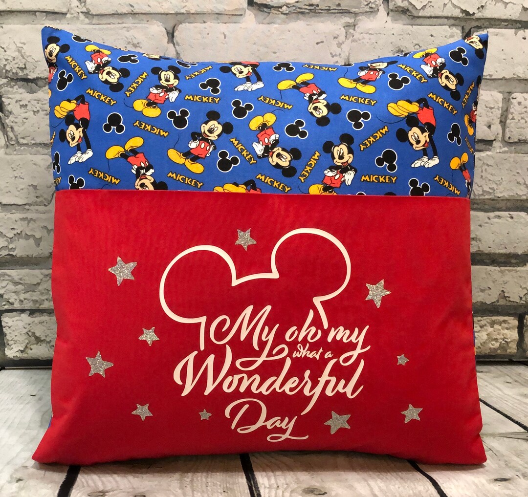 My Oh My, Mickey Pocket Pillow, Reading Pillow, 100 Cotton Cover, Hypo