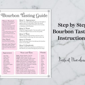 Ladies Night Bourbon Tasting Guide - Bourbon Tasting How-To - Girls Night Bourbon Party - Printable - Instant Download