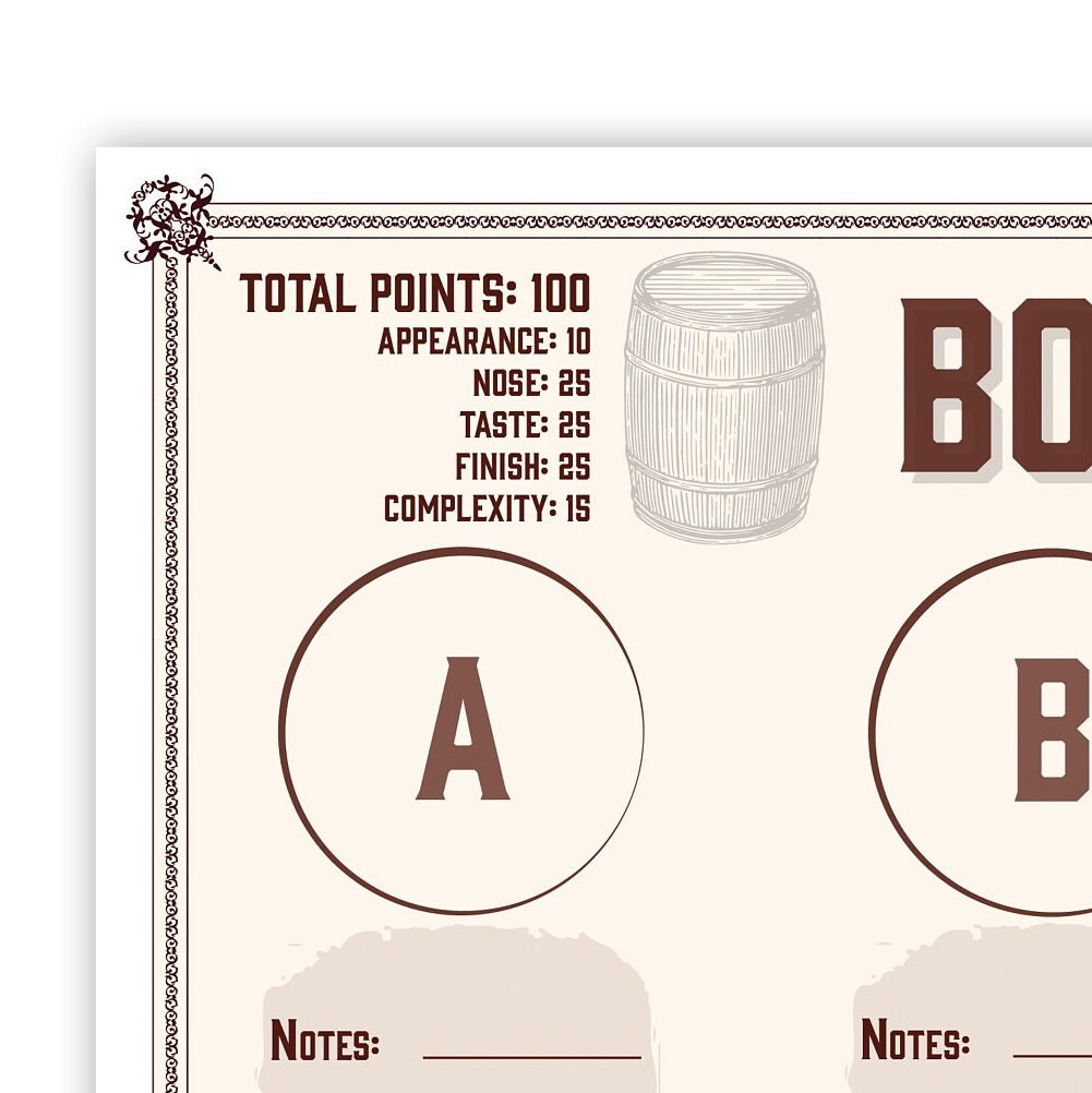 Bourbon Tasting Bundle Bourbon Tasting Sheet for 4 and Etsy