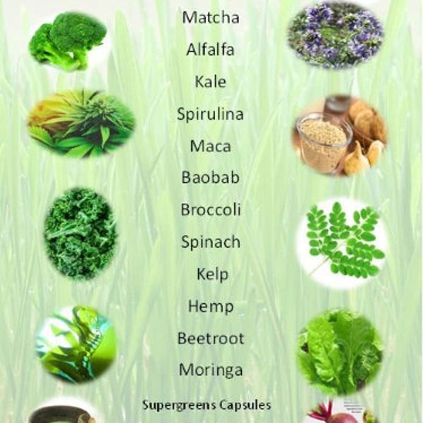 Healthy SuperGreens Healthy Blend - Powder or Capsules - Full of Goodness!!!! 120 Vegetarian Capsules or 150g Powder