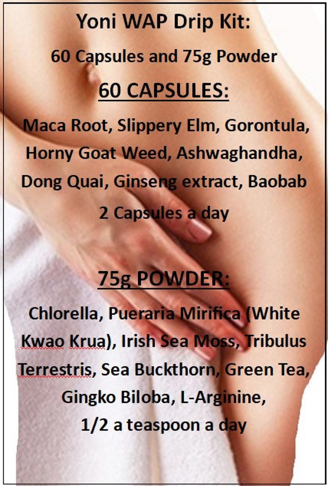 Ladies Wet Yoni WAP Drip Kit 60 Capsules and 75g Powder A Etsy