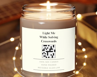 Crossword 9oz Candle - NYT Crossword - Crossword Puzzle - Gifts for Her - Gifts for Him - Candle - Present - Birthday - Christmas - Decor