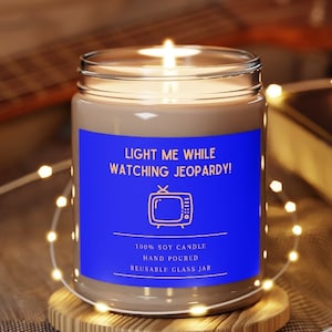 Jeopardy 9oz Candle - Jeopardy Fan - Jeopardy Gift - Jeopardy Present - Jeopardy TV - Alex Trebek