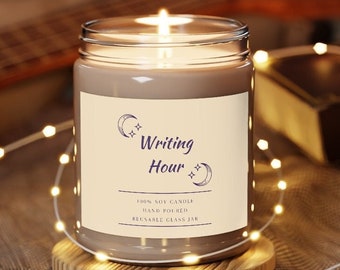 Writing Hour Candle 9oz -  Writer Present Writer Gift - Author Gift - Writer Candle - NaNoWriMo - NaNoWriMo Journal - NaNoWriMo Gift