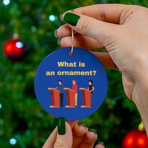 Funny Jeopardy-Inspired Blue Ornament - Jeopardy Ornament - Christmas Ornament - Trebek - Jeopardy Board - Jeopardy Game - Holiday