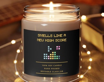 Tetris High Score 9oz Candle - Tetris Gift - Tetris Present - Tetris Birthday - Tetris Player - Tetris Christmas - Tetris Vintage