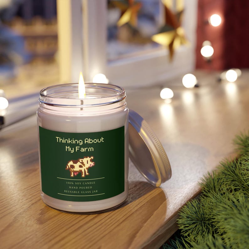 Stardew Valley 9oz Candle - Games - Gamer - Video Game - Cozy Game - Farming SIM - Decor - Present - Gift - Birthday - Christmas - Hanukah image 4