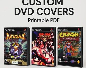 Custom PlayStation 1, 2, 3, 4 and 5 DVD Game Cover – Printable PDF | Personalized PS1, 2, 3, 4, or 5 Cover | Digital Download