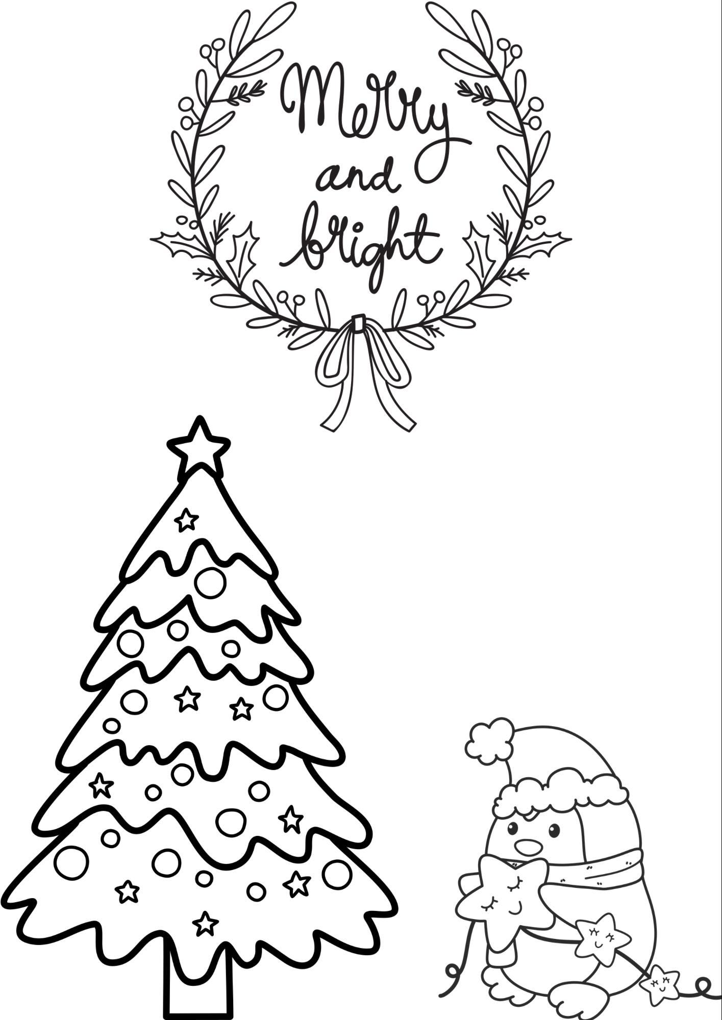 Christmas Coloring Page Etsy