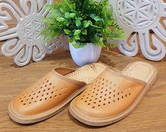 Chaussons unisexes classiques en cuir de style Highlander régional