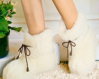 Natural Sheep Warm 100% Wool Home Slippers