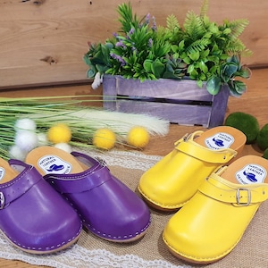 Medical Clogs Leather Sandals Women's Clogs Wooden Moccasins