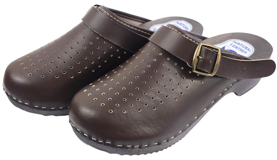 Autopedic Clogs Men's Brown Medical Orthopedic Clogs With Buckle and Holes - Etsy