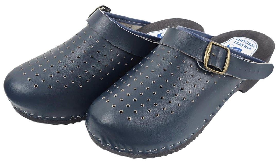 Autopedic Clogs Men's Navy Blue Medical Clogs Orthopedic Clogs With Buckle and Holes - Etsy
