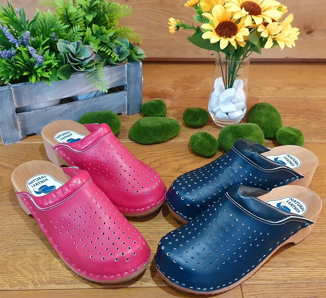 Zuecos de mujer Zapatos médicos Calzado calado Cuero Natural Tamaño completo De 35-42