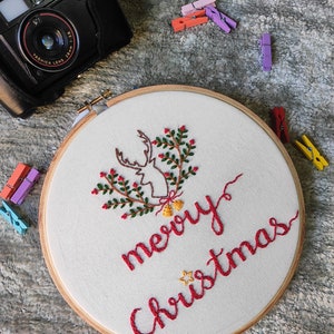 Christmas embroidery hoop / Christmas gift / Christmas hoop / Christmas home decor / Christmas tree ornaments / Christmas decorations image 3