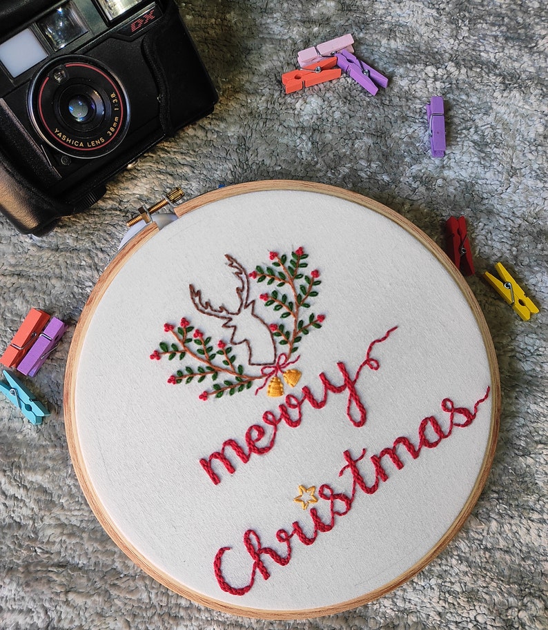 Christmas embroidery hoop / Christmas gift / Christmas hoop / Christmas home decor / Christmas tree ornaments / Christmas decorations image 3