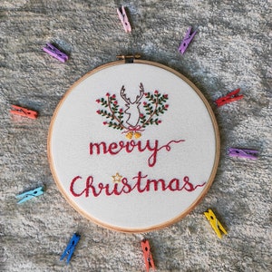 Christmas embroidery hoop / Christmas gift / Christmas hoop / Christmas home decor / Christmas tree ornaments / Christmas decorations image 4