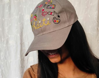 Hand Embroidered Personalized Cap, Custom Floral Hat