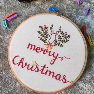 Christmas embroidery hoop / Christmas gift / Christmas hoop / Christmas home decor / Christmas tree ornaments / Christmas decorations image 1