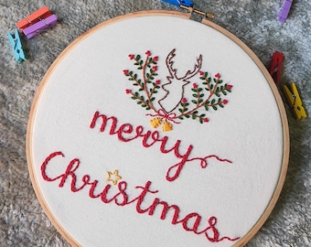Christmas embroidery hoop / Christmas gift / Christmas hoop / Christmas home decor / Christmas tree ornaments / Christmas decorations
