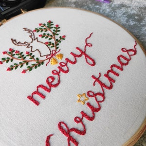 Christmas embroidery hoop / Christmas gift / Christmas hoop / Christmas home decor / Christmas tree ornaments / Christmas decorations image 5