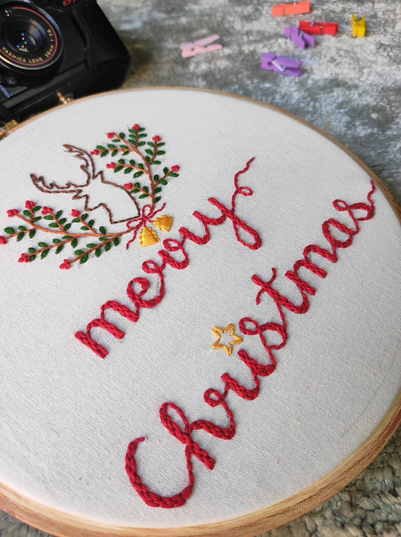 Christmas embroidery hoop / Christmas gift / Christmas hoop / Christmas home decor / Christmas tree ornaments / Christmas decorations image 5